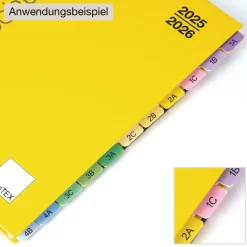 TimeTEX Register-Taben XL 23-tlg., selbstklebend, aus Karton-Papier