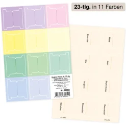 TimeTEX Register-Taben XL 23-tlg., selbstklebend, aus Karton-Papier