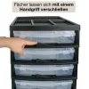 TimeTEX Schubladen-Block mit 6 Klappdeckel-Boxen und 4 Lenkrollen