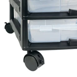 TimeTEX Schubladen-Block mit 6 Klappdeckel-Boxen und 4 Lenkrollen