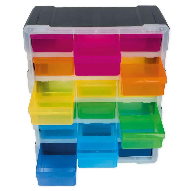 TimeTEX Schubladen-Box "Regenbogen", 6-farbig mit 18 Schüben