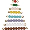 TimeTEX Set Farbige Perlentreppe 1-9 mit Tablett "Montessori Premium"
