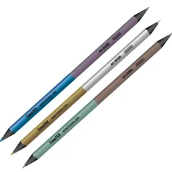 TimeTEX Set Metallic-Buntstifte mit zwei Farbseiten, 3-kant, 3-tlg.