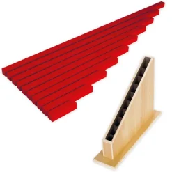 TimeTEX Set Rote Stangen mit Ständer "Montessori Premium"