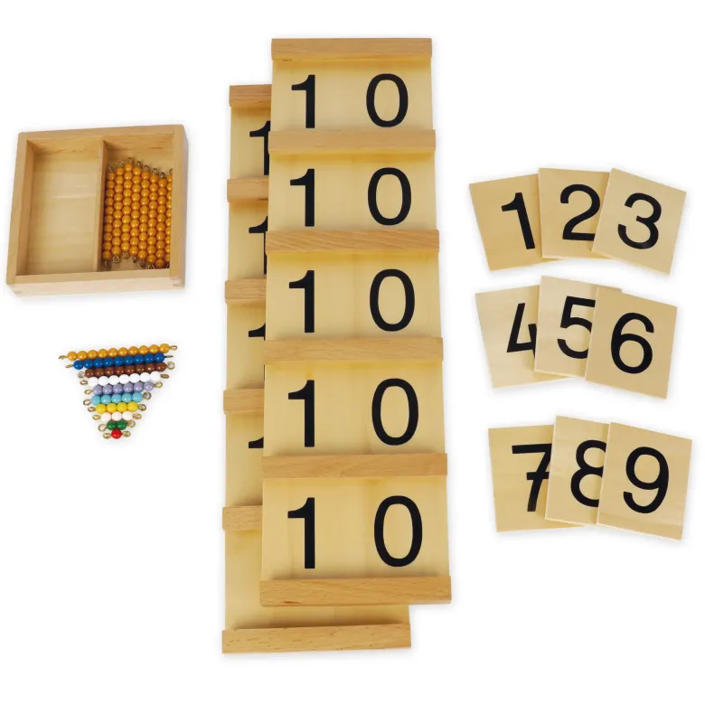 TimeTEX Set Seguintafeln I (11-19) und Kasten mit Perlen "Montessori Premium"