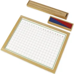 TimeTEX Streifenbrett zur Subtraktion, im Holzrahmen "Montessori Premium"