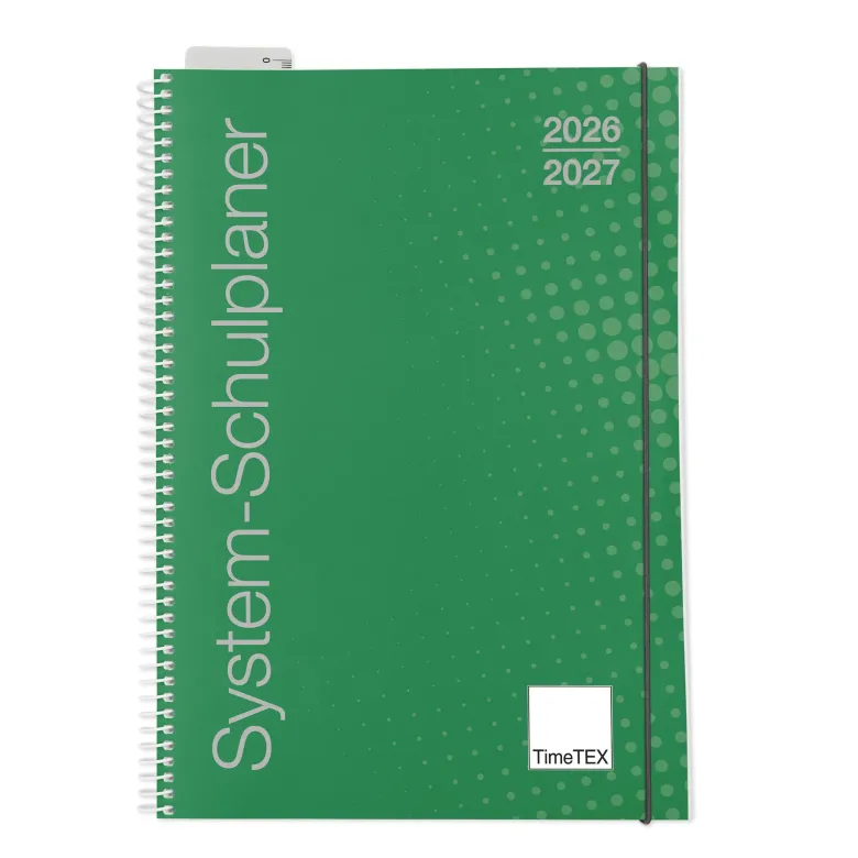 TimeTEX System-Schulplaner A5, grün 2026/2027