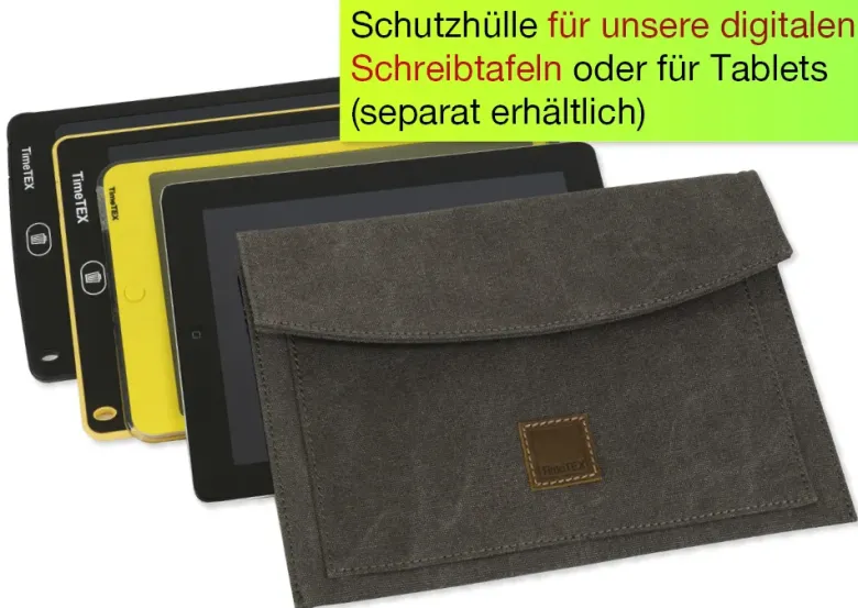 TimeTEX Tablet-Hülle aus Canvas mit Einstecktasche, 30x21 cm