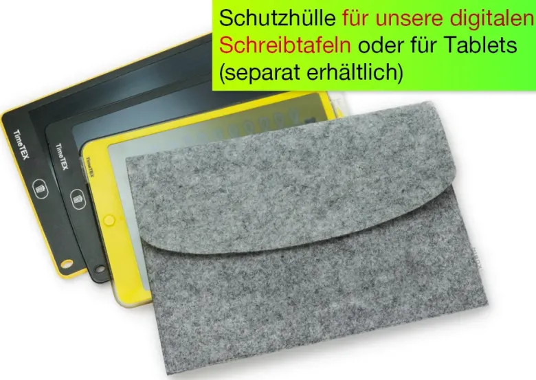 TimeTEX Tablet-Hülle aus Filz mit Einstecktasche, 30x20 cm