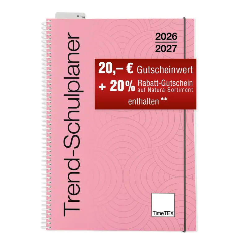 TimeTEX Trend-Schulplaner A5, 2026/2027, flamingo