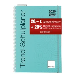 TimeTEX Trend-Schulplaner A5, 2026/2027, lagune