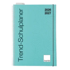 TimeTEX Trend-Schulplaner A4, 2026/2027, lagune