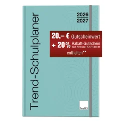 TimeTEX Trend-Schulplaner Hardcover A4-Plus, 2026/2027, lagune