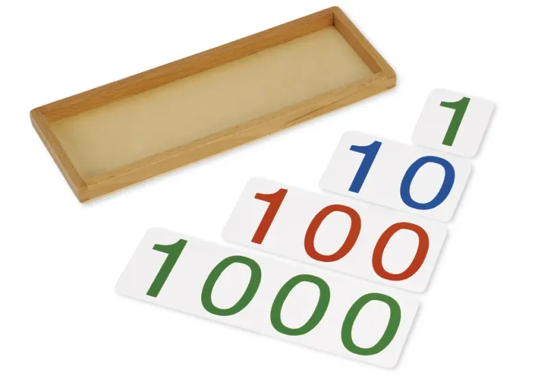 TimeTEX Zahlen 1-1000 für Einführung in das Dezimalsystem, im Tablett "Montessori Premium"