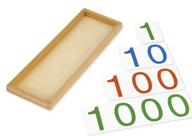 TimeTEX Zahlen 1-1000 für Einführung in das Dezimalsystem, im Tablett "Montessori Premium"