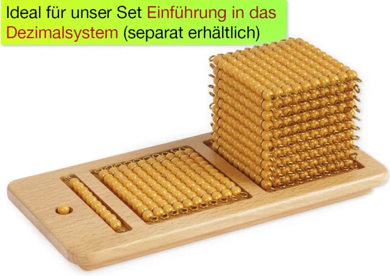 TimeTEX Zahlen 1-1000 für Einführung in das Dezimalsystem, im Tablett "Montessori Premium"