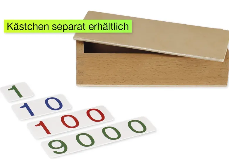 TimeTEX Zahlenkarten klein, 1-9.000, Kunststoff "Montessori Premium"