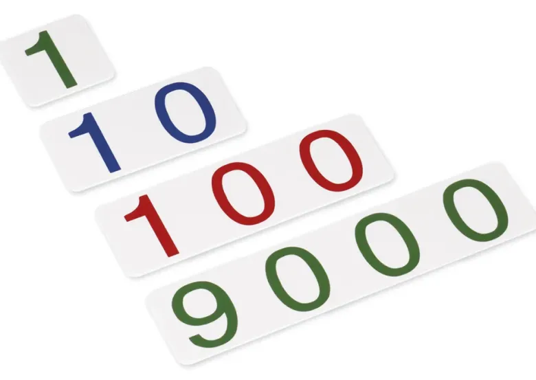 TimeTEX Zahlenkarten klein, 1-9.000, Kunststoff "Montessori Premium"
