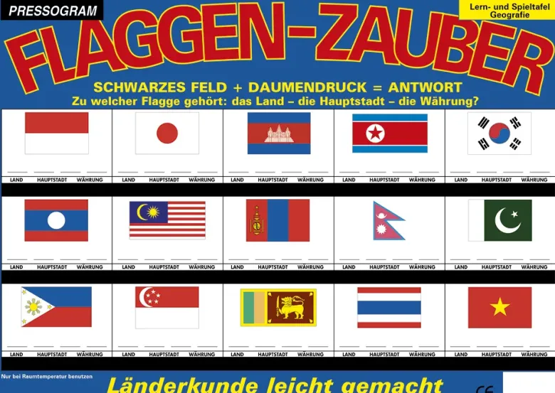 TimeTEX Zaubertafel "Flaggen-Zauber" Asien