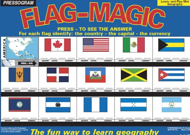 TimeTEX Zaubertafel "Flaggen-Zauber" Englisch Amerika