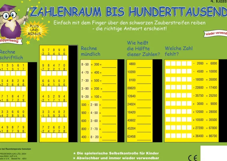 TimeTEX Zaubertafel "Mathematik" Zahlenraum bis 100.000