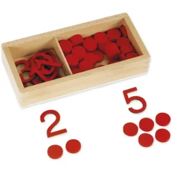 TimeTEX Ziffern und Chips, in Holzbox "Montessori Premium"