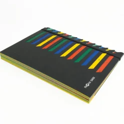Tisch-Fächermappe 1-12 aus Pappe A4, farbig mit Verschlussgummi