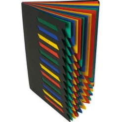 Tisch-Fächermappe 1-12 aus Pappe A4, farbig mit Verschlussgummi
