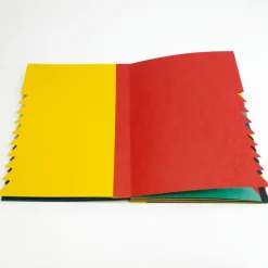 Tisch-Fächermappe 1-12 aus Pappe A4, farbig mit Verschlussgummi