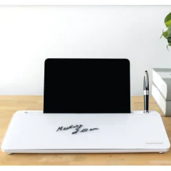 Tisch-Organizer mit beschriftbarer Glasoberfläche, weiß