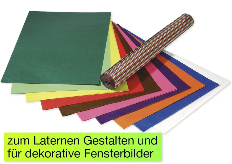 Transparentpapier farbig 70x100 cm, 25 Bogen
