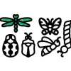 Transparentpapier-Rahmen "Insekten", 24 Stück