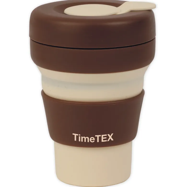 Trinkbecher mit Deckel aus Silikon, faltbar, 355 ml