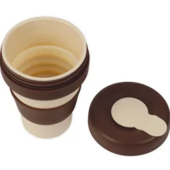 Trinkbecher mit Deckel aus Silikon, faltbar, 355 ml