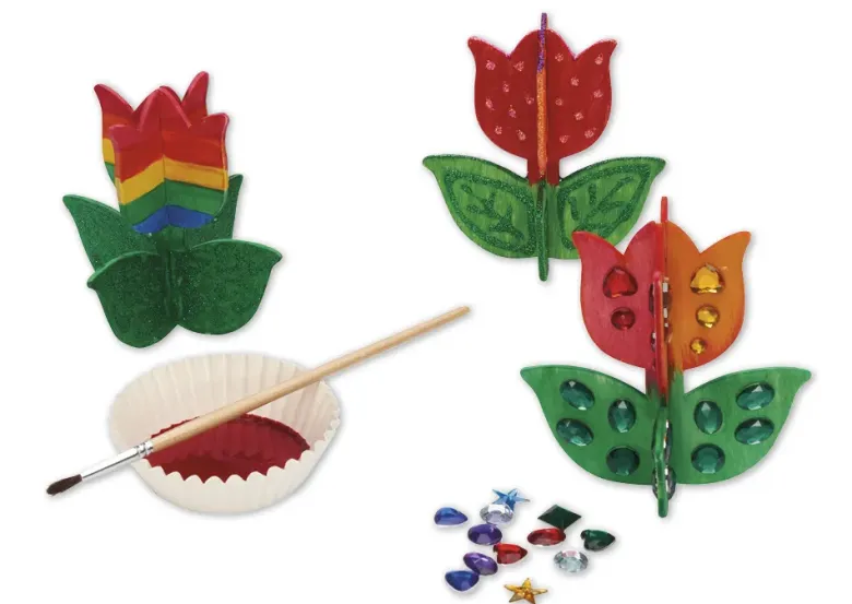 Tulpe aus Holz, 12 Stück