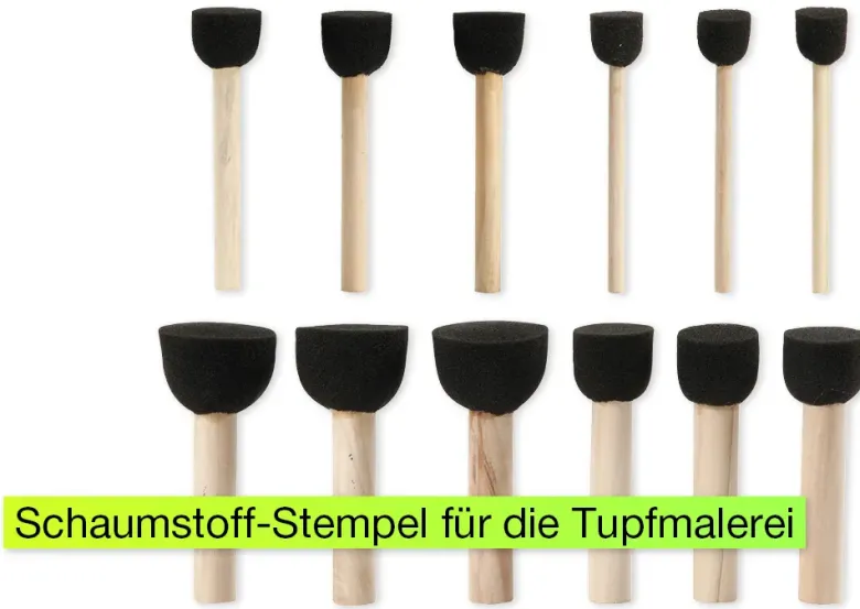 Tupfen-Pinsel aus Schaumstoff, 12-tlg.