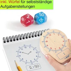 Uhrzeiten-Spiel "Analog/Digital", mit Stempel und Würfeln, 3-tlg.