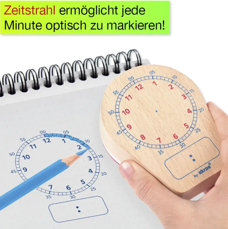 Uhrzeiten-Spiel "Analog/Digital", mit Stempel und Würfeln, 3-tlg.