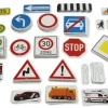 Verkehrs-Komplett-Set, magnetisch, 124-tlg.