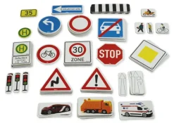 Verkehrs-Komplett-Set, magnetisch, 124-tlg.