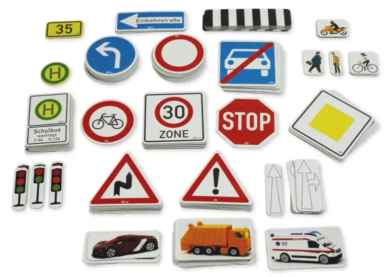 Verkehrs-Komplett-Set, magnetisch, 124-tlg.