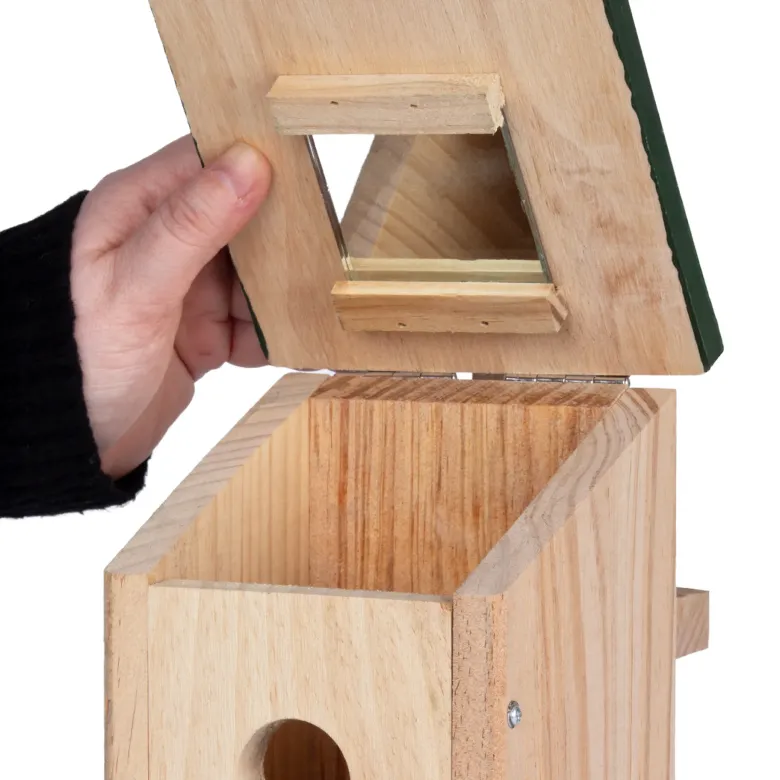 Vogel-Nistkasten mit Beobachtungs-Spiegel, 21x15x30 cm