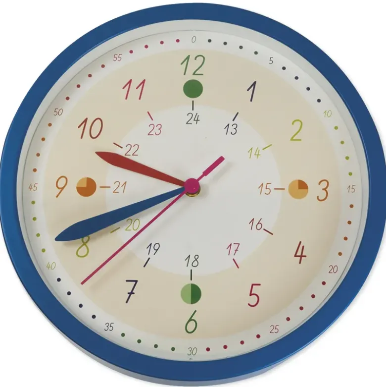 Wand-Lernuhr 1-24 analog, 30 cm ø, Quarzlaufwerk