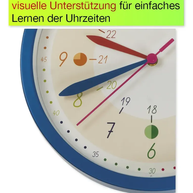 Wand-Lernuhr 1-24 analog, 30 cm ø, Quarzlaufwerk