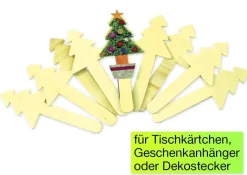Weihnachtsbaum-Holzstecker, 10-tlg.