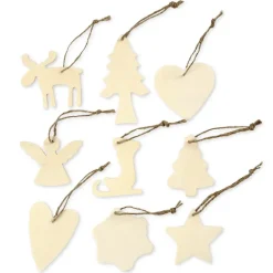 Weihnachtsbaum-Schmuck aus Holz, 72-tlg.