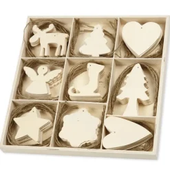 Weihnachtsbaum-Schmuck aus Holz, 72-tlg.