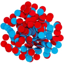 Wendeplättchen blau/rot aus Filz, 100 Stück