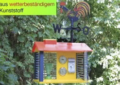 Wetterwarte aus Kunststoff mit Instrumenten + Wetterhahn