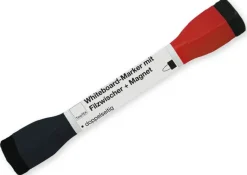 Whiteboard-Marker Doppelspitze mit Filzwischer + Magnet